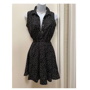 Black polka dots dress